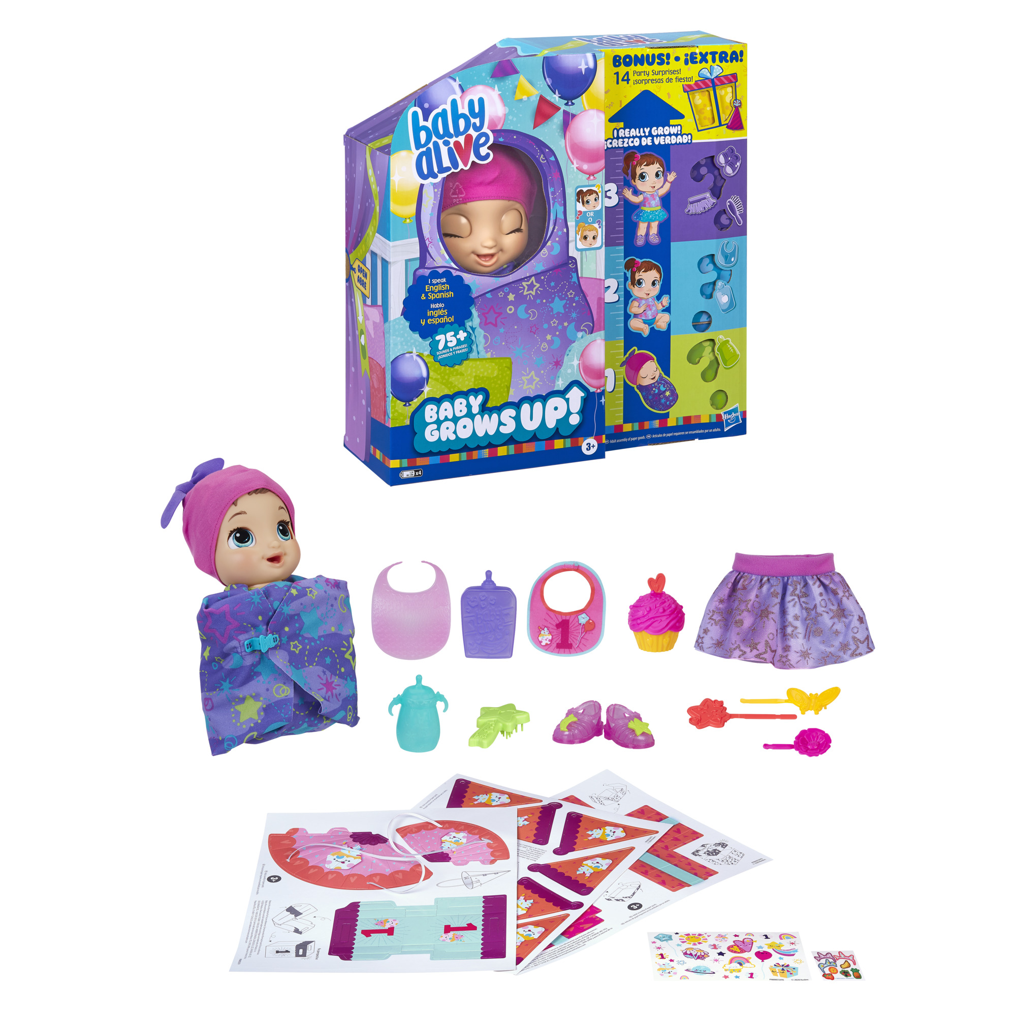 Baby Alive Baby Grows Up (Dreamy) - Shining Skylar or Star Dreamer, Growing, Talking Baby Doll Toy, Surprise Accessories - Image 3