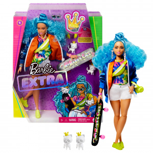 Barbie - Extra Doll #4 with Skateboard And 2 Kittens